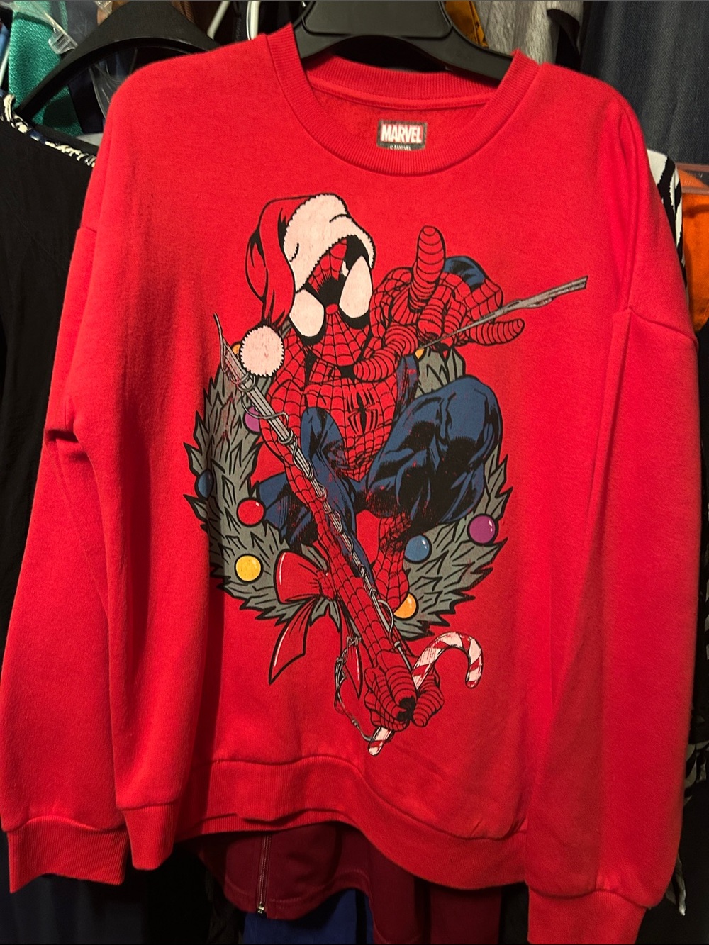 Batman Christmas red sweatshirt kids xl 14-16